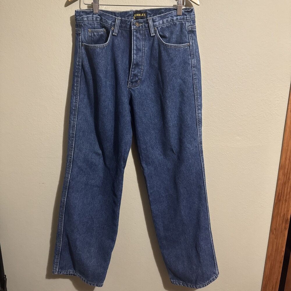 Stanley Fleece-Lined Jeans Mens 36x34 Blue Loose Straight Work Skater Y2K